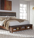 Signature Design by Ashley Ralene King Upholstered Panel Bed-Dark Brown