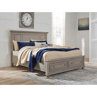 Signature Design by Ashley Lettner Queen Panel Storage Bed-Light Gray