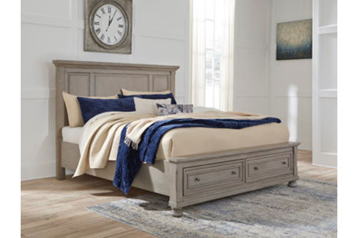 Signature Design by Ashley Lettner Queen Panel Storage Bed-Light Gray