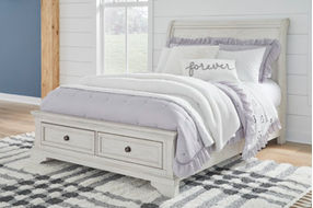 Signature Design by Ashley Robbinsdale Full Sleigh Storage Bed-Antique White