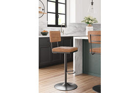 Signature Design by Ashley Strumford Bar Height Bar Stool (Set of 2)-Brown/Bla