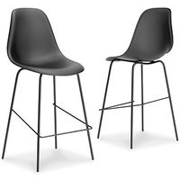 Signature Design by Ashley Forestead Counter Height Bar Stool (Set of 2)-Black