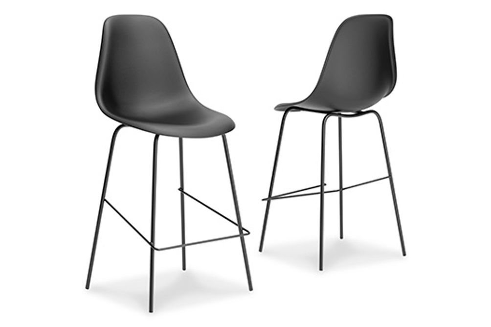 Signature Design by Ashley Forestead Counter Height Bar Stool (Set of 2)-Black