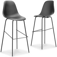 Signature Design by Ashley Forestead Bar Height Bar Stool (Set of 2)-Black