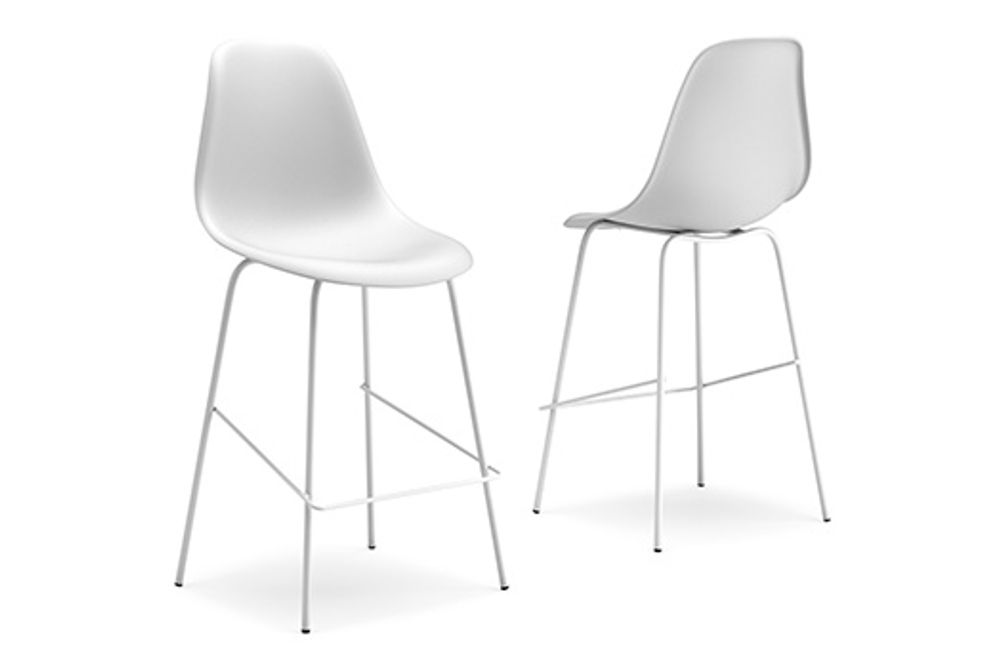 Signature Design by Ashley Forestead Counter Height Bar Stool (Set of 2)-White