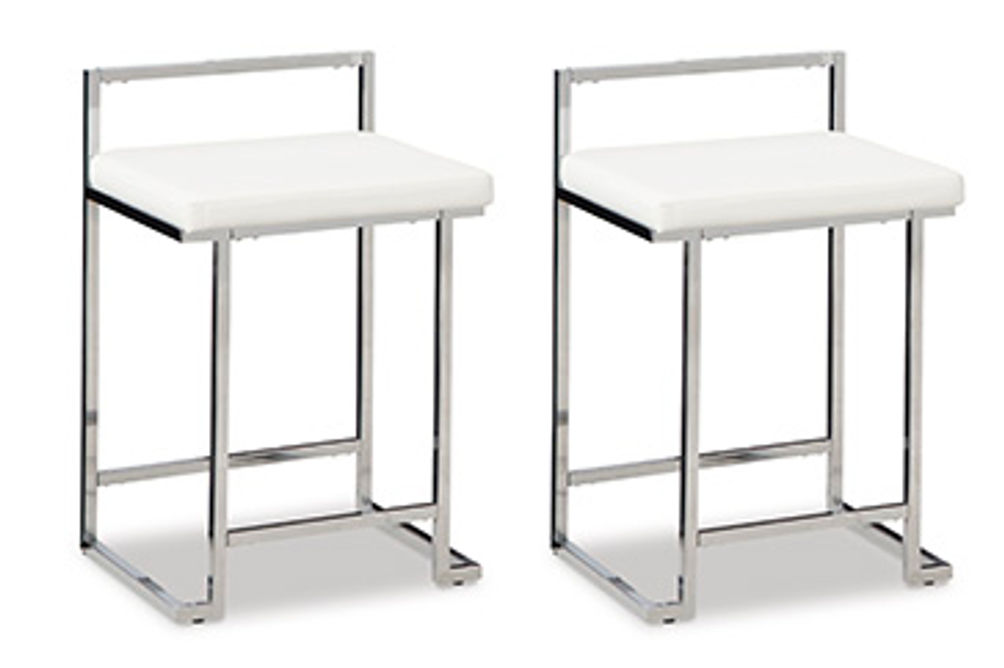 Signature Design by Ashley Madanere Counter Height Bar Stool (Set of 2)-White/