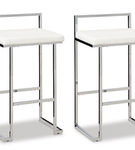 Signature Design by Ashley Madanere Bar Height Bar Stool (Set of 2)-White/Chro