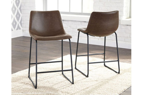 Signature Design by Ashley Centiar Counter Height Bar Stool (Set of 2)-Brown
