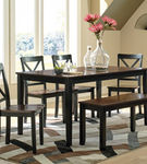 Larsondale Dining Table and Chairs with Bench (Set of 6)