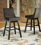 Signature Design by Ashley Tallenger Bar Height Bar Stool (Set of 2)-Dark Gray