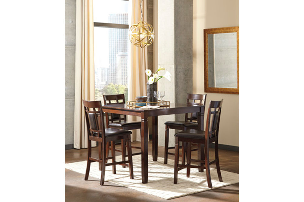 Bennox Counter Height Dining Table and Bar Stools (Set of 5)-Brown