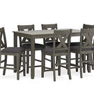 Caitbrook Counter Height Dining Table and Bar Stools (Set of 7)-Gray