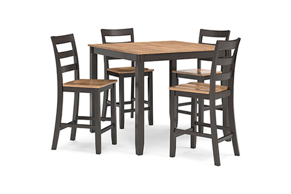 Gesthaven Counter Height Dining Table and 4 Barstools (Set of 5)-Natural/Brown