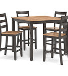 Gesthaven Counter Height Dining Table and 4 Barstools (Set of 5)-Natural/Brown