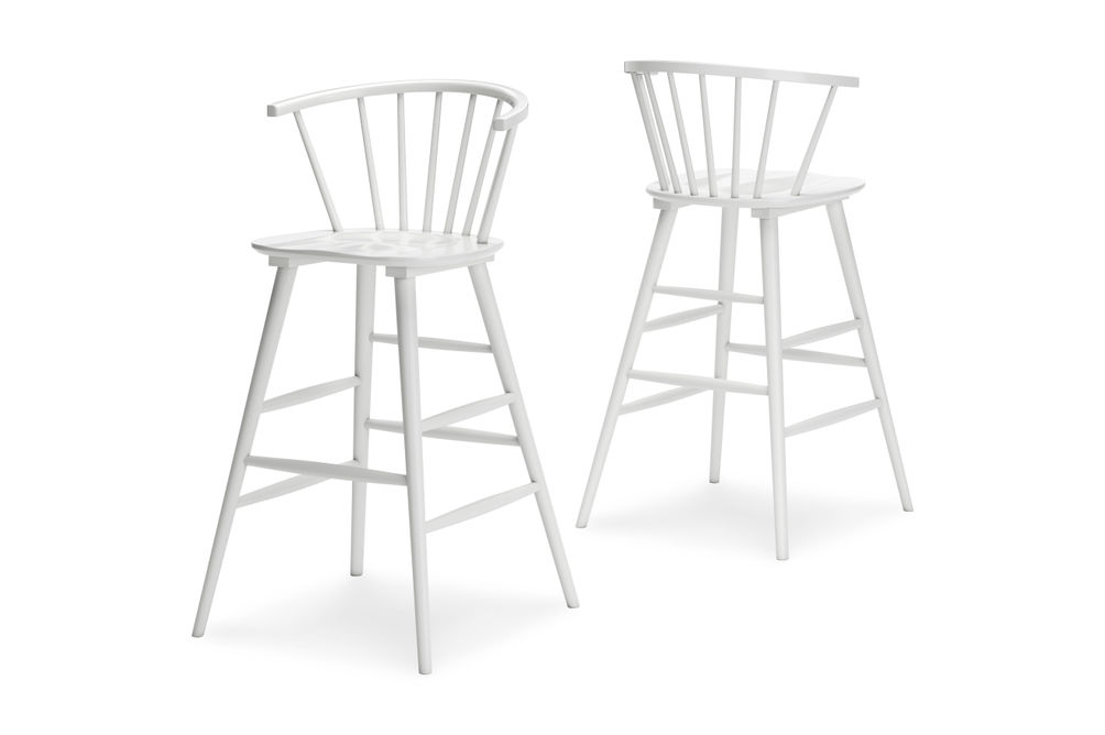 Signature Design by Ashley Grannen Bar Height Stool (Set of 2)-White