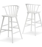 Signature Design by Ashley Grannen Bar Height Stool (Set of 2)-White