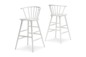 Signature Design by Ashley Grannen Bar Height Stool (Set of 2)-White