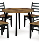 Signature Design by Ashley Blondon Dining Table and 4 Chairs (Set of 5)-Brown/