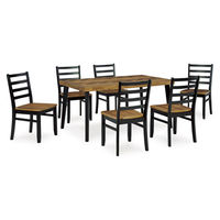 Signature Design by Ashley Blondon Dining Table and 6 Chairs (Set of 7)-Brown/