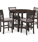 Langwest Counter Height Dining Table and 4 Barstools (Set of 5)-Brown