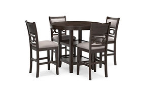 Langwest Counter Height Dining Table and 4 Barstools (Set of 5)-Brown