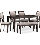 Signature Design by Ashley Langwest Dining Table and 4 Chairs and Bench (Set o