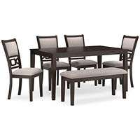 Signature Design by Ashley Langwest Dining Table and 4 Chairs and Bench (Set o