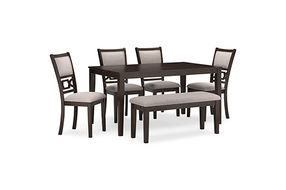 Signature Design by Ashley Langwest Dining Table and 4 Chairs and Bench (Set o