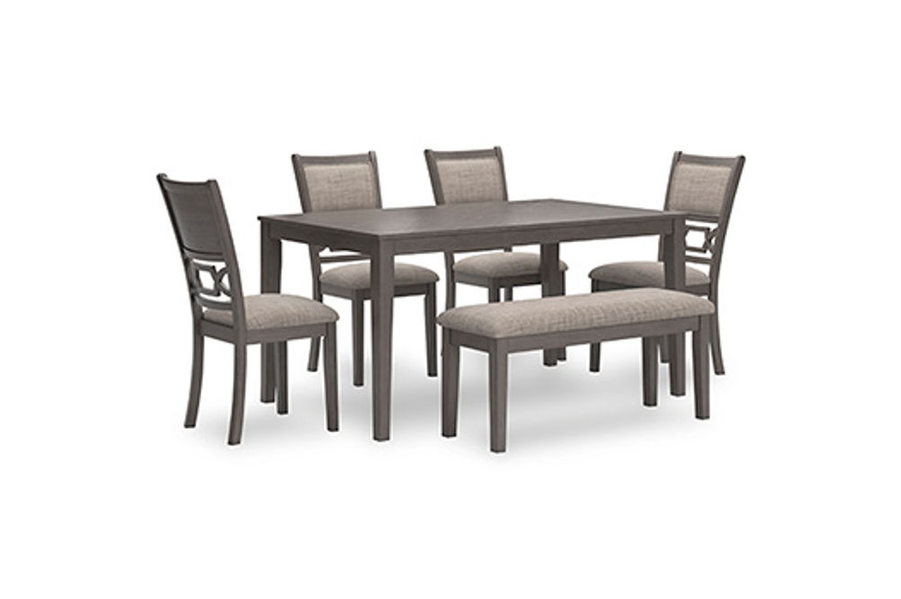 Signature Design by Ashley Wrenning Dining Table and 4 Chairs and Bench (Set o