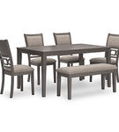 Signature Design by Ashley Wrenning Dining Table and 4 Chairs and Bench (Set o