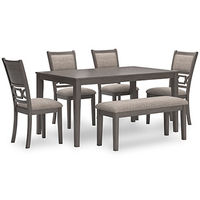 Signature Design by Ashley Wrenning Dining Table and 4 Chairs and Bench (Set o