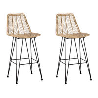 Signature Design by Ashley Angentree Bar Height Bar Stool (Set of 2)-Natural/B