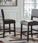 Signature Design by Ashley Leektree Counter Height Bar Stool (Set of 2)-Gray/B