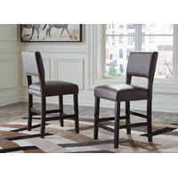 Signature Design by Ashley Leektree Counter Height Bar Stool (Set of 2)-Gray/B