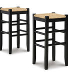 Signature Design by Ashley Mirimyn Bar Height Bar Stool (Set of 2)-Black