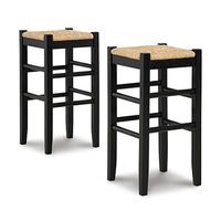 Signature Design by Ashley Mirimyn Bar Height Bar Stool (Set of 2)-Black