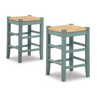 Signature Design by Ashley Mirimyn Counter Height Bar Stool (Set of 2)-Teal