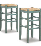 Signature Design by Ashley Mirimyn Bar Height Bar Stool (Set of 2)-Teal