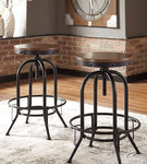 Signature Design by Ashley Valebeck Bar Height Bar Stool (Set of 2)-Brown/Blac