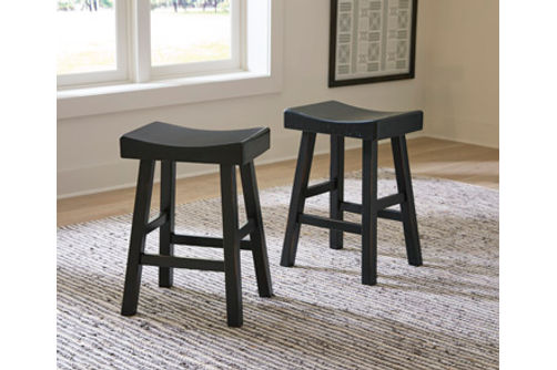 Signature Design by Ashley Glosco Counter Height Bar Stool (Set of 2)-Black