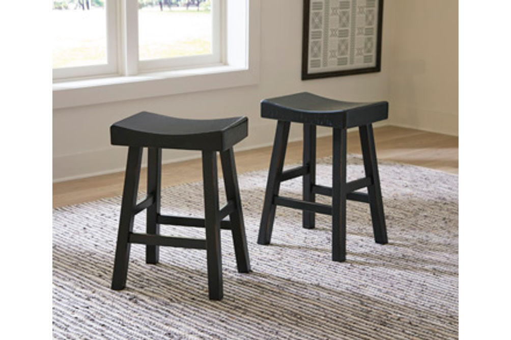 Signature Design by Ashley Glosco Counter Height Bar Stool (Set of 2)-Black