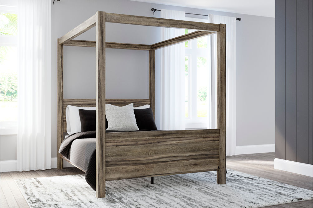 Signature Design by Ashley Shallifer Queen Canopy Bed-Brown