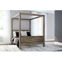 Signature Design by Ashley Shallifer Queen Canopy Bed-Brown