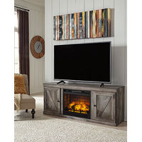 Signature Design by Ashley Wynnlow TV Stand with Electric Fireplace-Gray