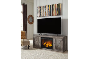 Signature Design by Ashley Wynnlow TV Stand with Electric Fireplace-Gray