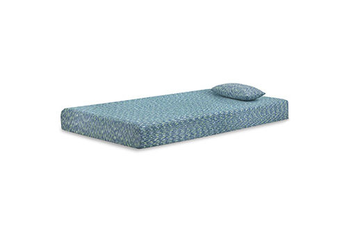 Sierra Sleep by Ashley iKidz Blue Twin Mattress and Pillow-Blue