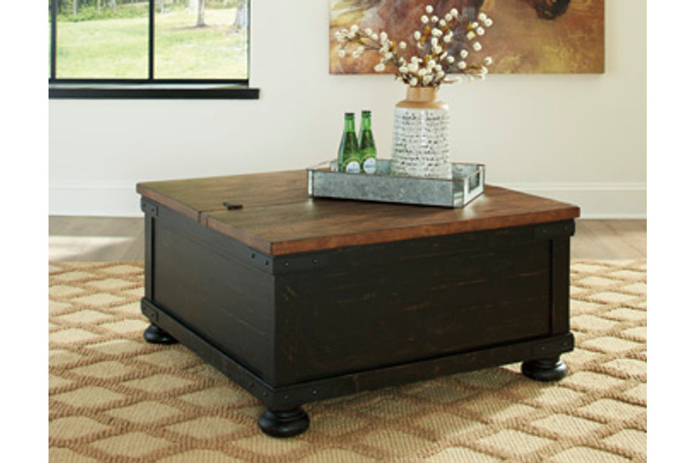 Signature Design by Ashley Valebeck Coffee Table with Lift Top-Black/Brown