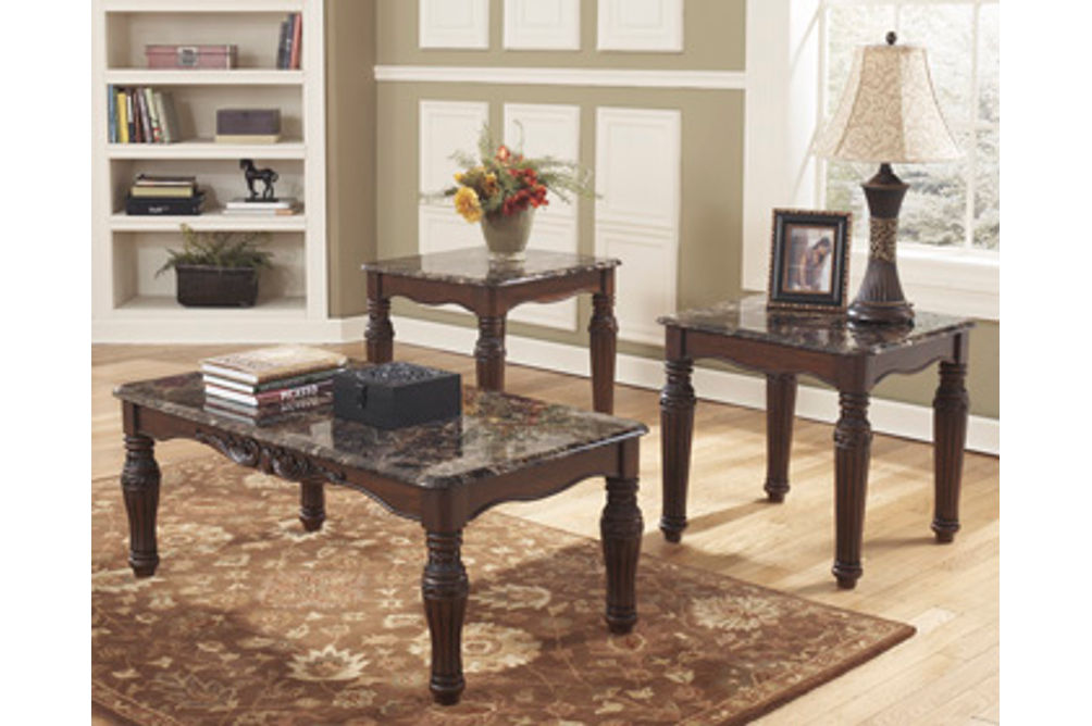 Signature Design by Ashley North Shore Table (Set of 3)-Dark Brown