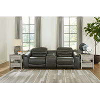 Center Line 3-Piece Power Reclining Loveseat with Console-Dark Gray