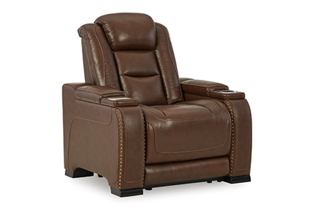 Signature Design by Ashley The Man-Den Power Recliner-Mahogany